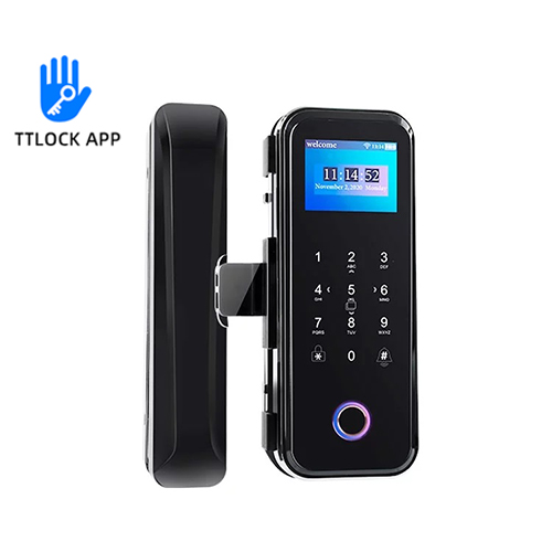 G500S TTlock App Fingerprint Glass Door Lock with Large LCD Display